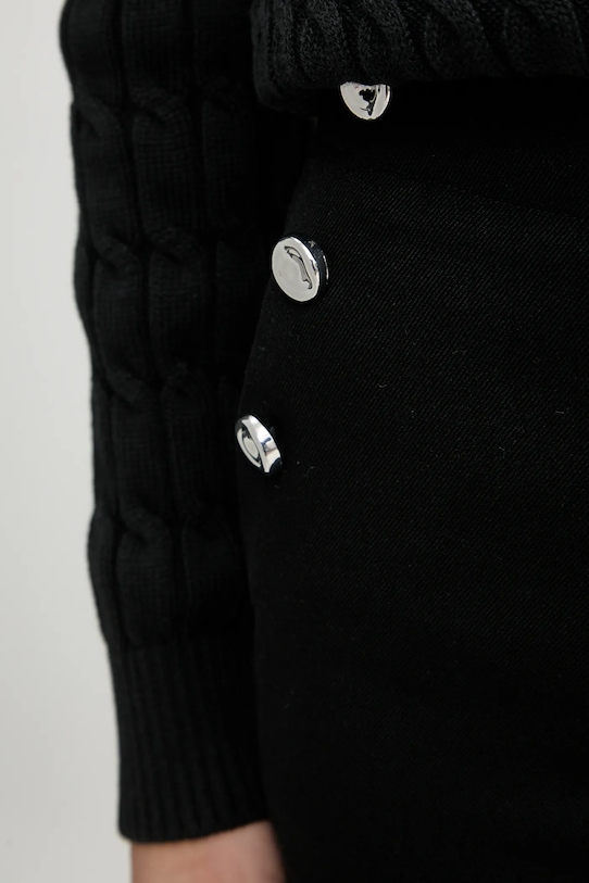 United Colors of Benetton spodnie z domieszką wełny czarny 44T0DF0B3