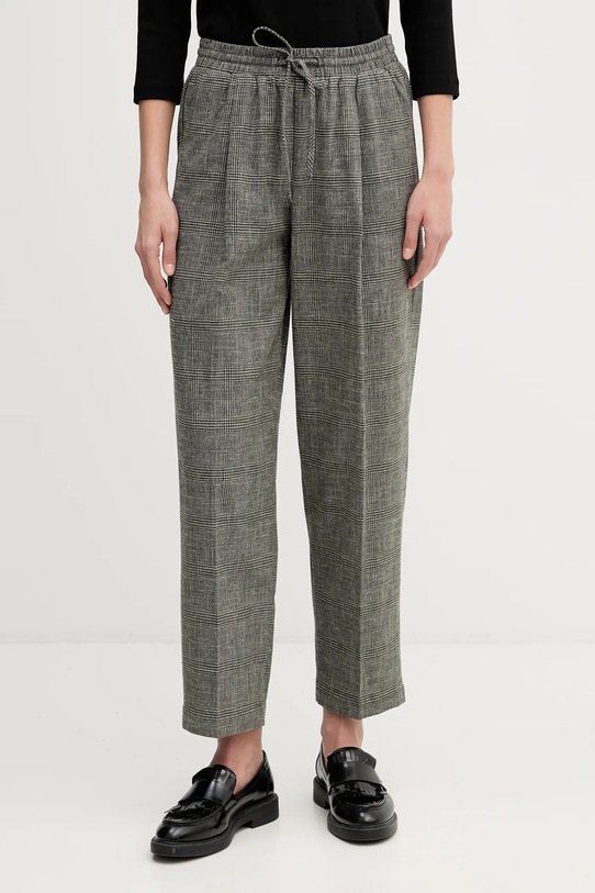 United Colors of Benetton spodnie z dodatkiem lnu tkanina szary 4Z8EDF0B2