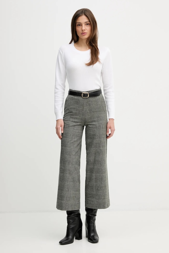 United Colors of Benetton spodnie z domieszką lnu 4Z8EDF0B9 szary SS26