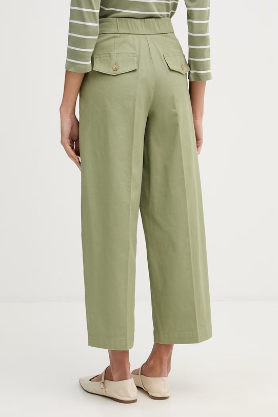 Ρούχα United Colors of Benetton Παντελόνι γυναικείο με βαμβάκι 4FRXDF0B0 πράσινο