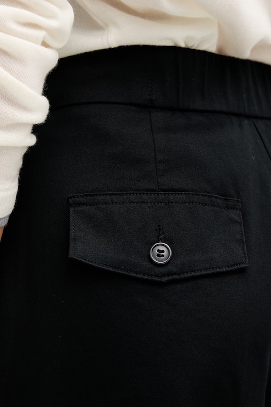 United Colors of Benetton Παντελόνι γυναικείο με βαμβάκι μαύρο 4FRXDF0B0