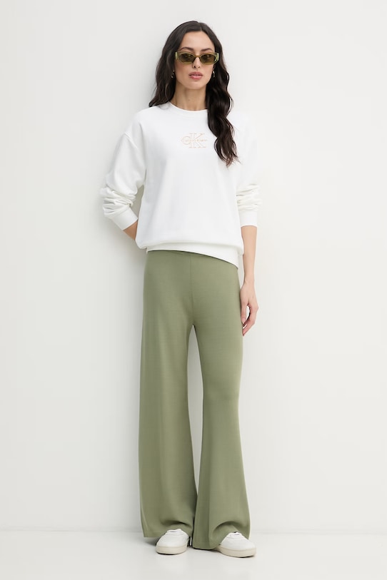 United Colors of Benetton pantaloni de trening de damă cu vâscoză 1LHGDF015 verde SS26