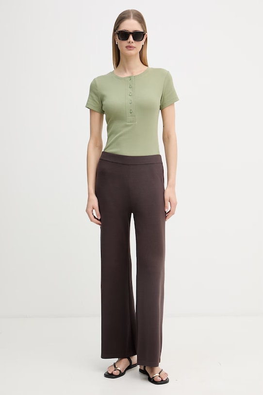 United Colors of Benetton spodnie dresowe damskie z wiskozą 1LHGDF015 brązowy SS26