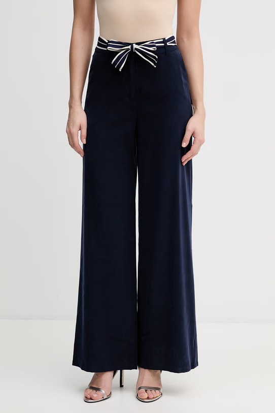 United Colors of Benetton spodnie damskie z wiskozy granatowy 45MGDF0B6