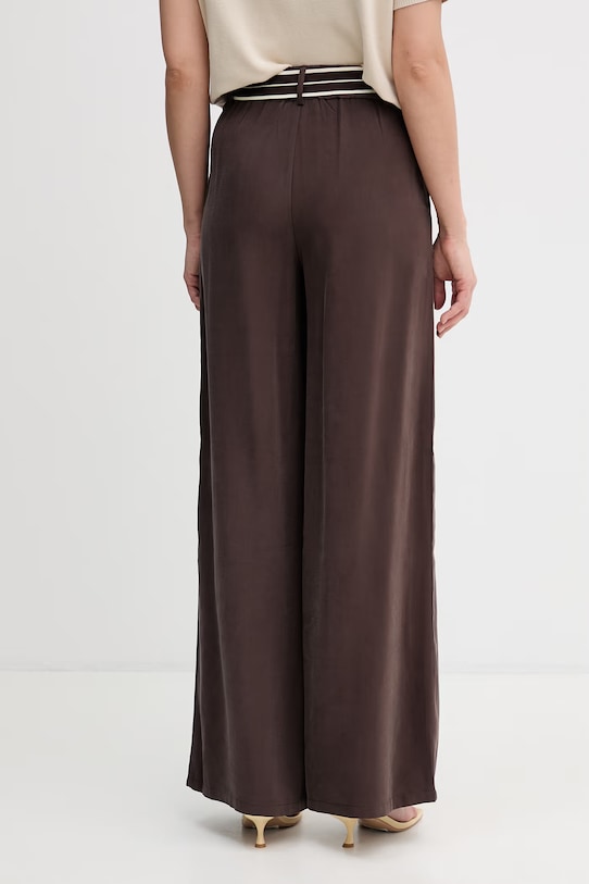 Odzież United Colors of Benetton spodnie damskie z wiskozą 45MGDF0B6 brązowy