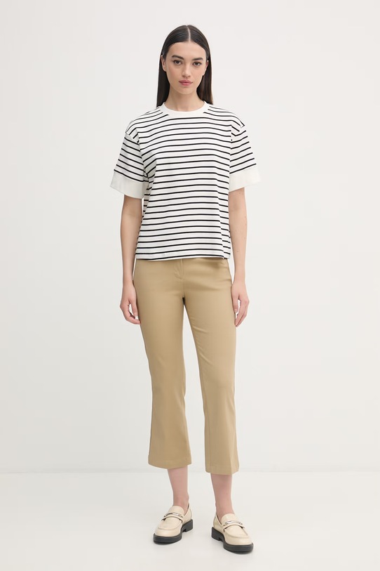 United Colors of Benetton панталон дамски от памук 4SQPDF08A бежов SS26