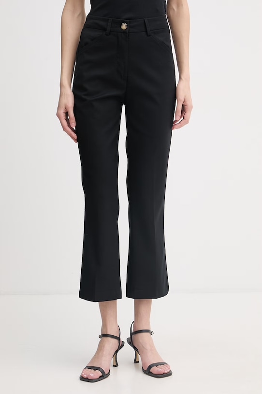 United Colors of Benetton pantaloni pentru femei, cu bumbac negru 4SQPDF08A