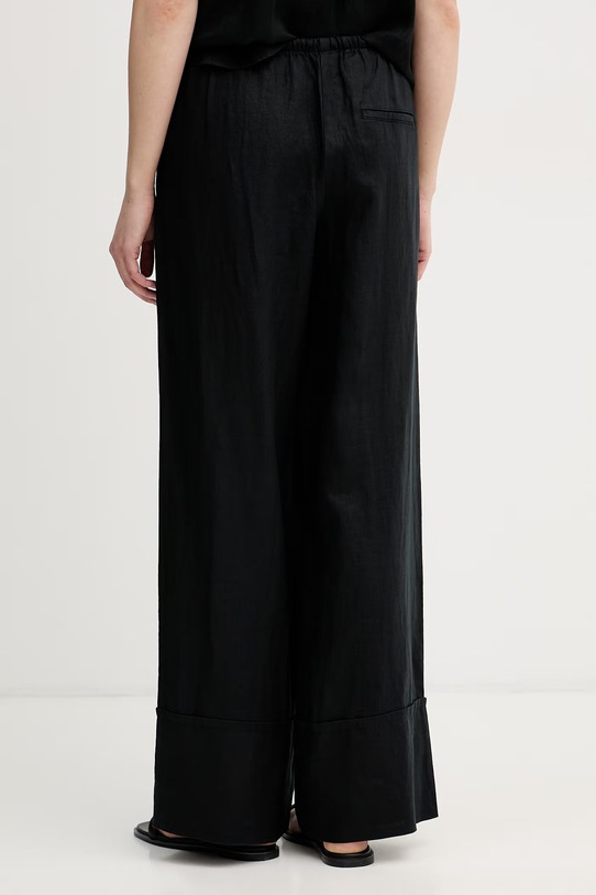 Ρούχα United Colors of Benetton παντελόνι Γυναικείο λινό 4AGHDF0BF μαύρο