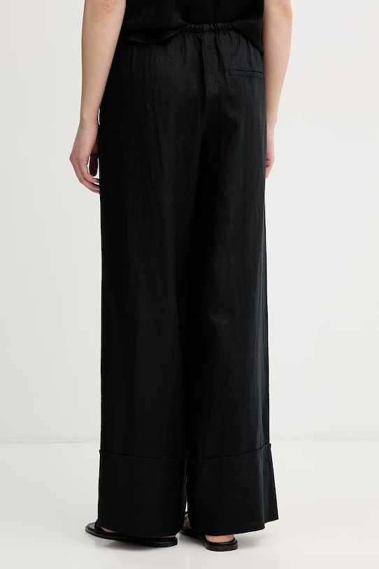 Abbigliamento United Colors of Benetton Pantaloni da donna in lino 4AGHDF0BF nero