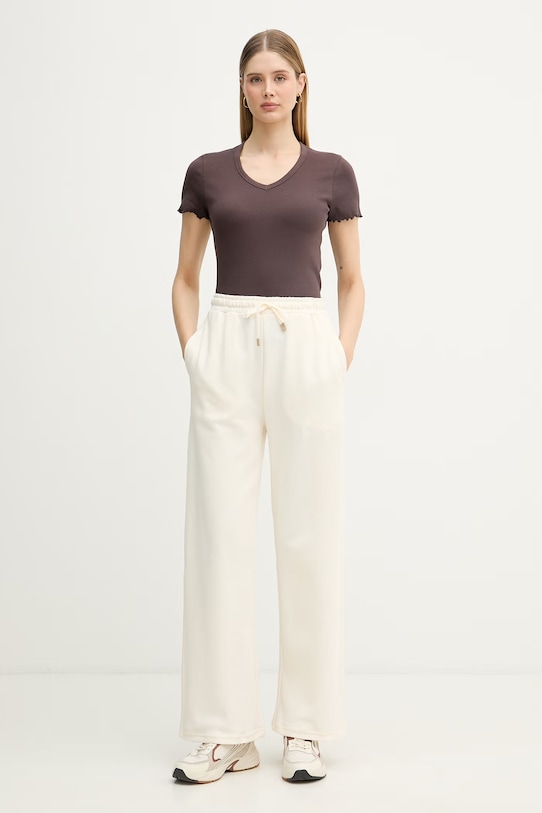 United Colors of Benetton spodnie damskie bawełniane 34AWDF01J beżowy SS26