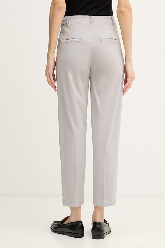 Oblačila United Colors of Benetton Hlače ženske bombažne z elastanom 4CDRDF0AV siva