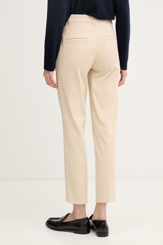 Oblačila United Colors of Benetton hlače ženske iz bombaža in elastana 4CDRDF0AV bež