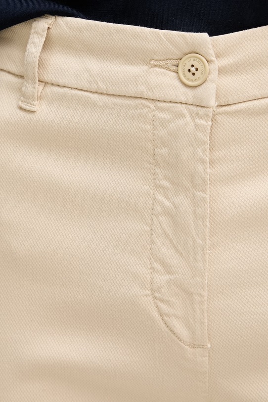 United Colors of Benetton hlače ženske iz bombaža in elastana bež 4CDRDF0AV