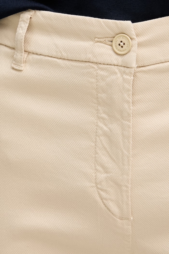 United Colors of Benetton hlače ženske iz bombaža in elastana bež 4CDRDF0AV