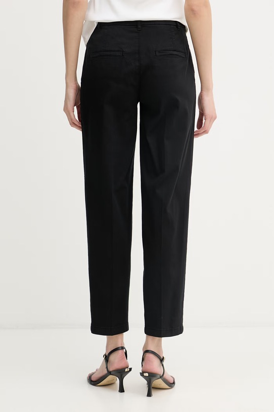 Odjeća United Colors of Benetton hlače za žene od pamuka s elastanom 4CDRDF0AV crna