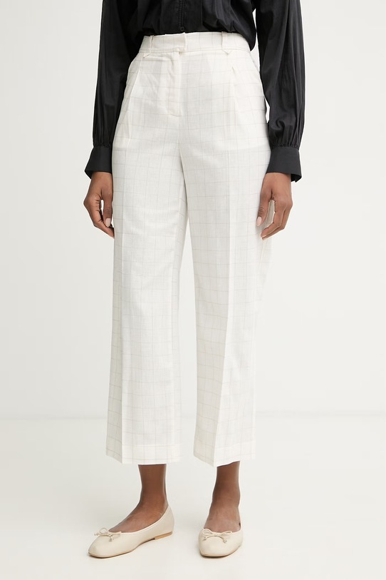 United Colors of Benetton Παντελόνι γυναικείο με λινό μπεζ 4V6GDF0BG