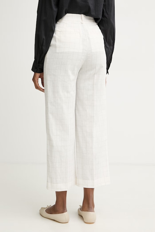 Ρούχα United Colors of Benetton Παντελόνι γυναικείο με λινό 4V6GDF0BG μπεζ