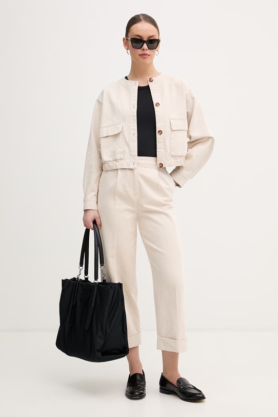 United Colors of Benetton Παντελόνια γυναικεία βαμβακερά 4WNXDF0BC μπεζ SS26