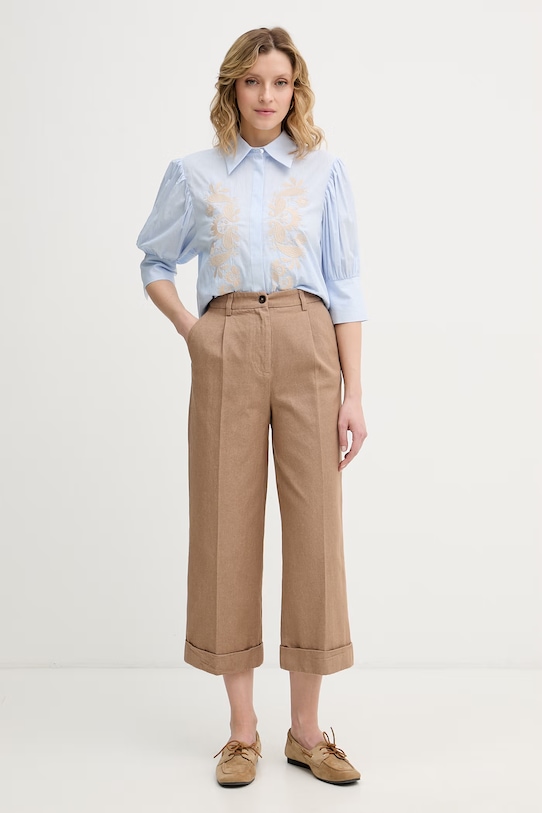 United Colors of Benetton Παντελόνια γυναικεία βαμβακερά 4WNXDF0BC μπεζ SS26