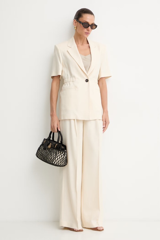 Pinko kalhoty dámské s viskózou 106918.A2W6 béžová SS26