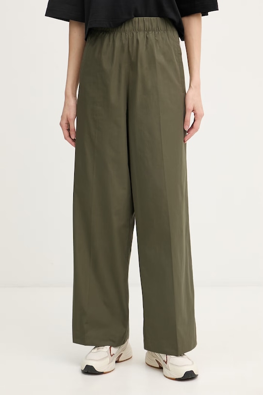 Calvin Klein Jeans hlače ženske bombažne zelena LV047F636G