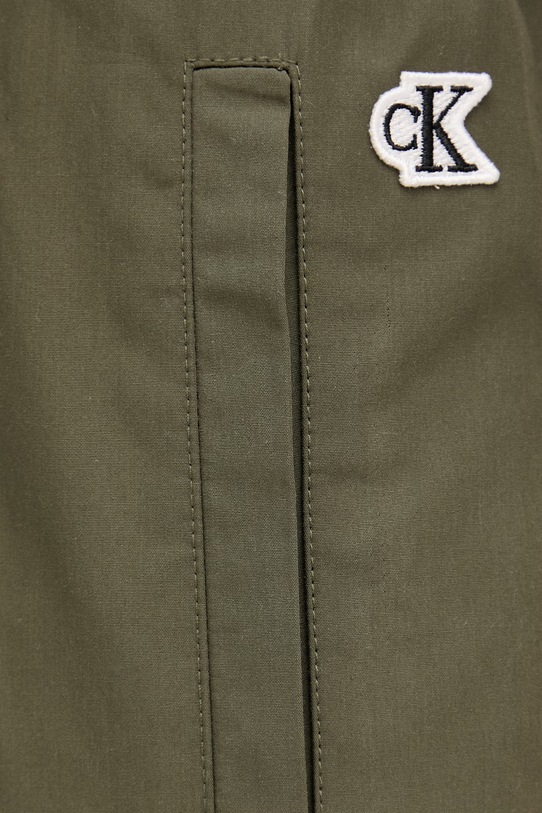 Calvin Klein Jeans hlače ženske bombažne zelena LV047F636G