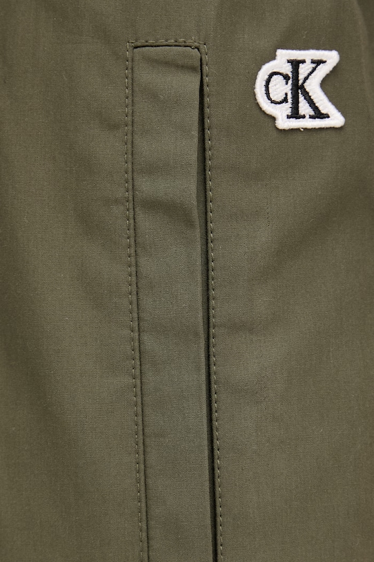 Calvin Klein Jeans hlače ženske bombažne zelena LV047F636G