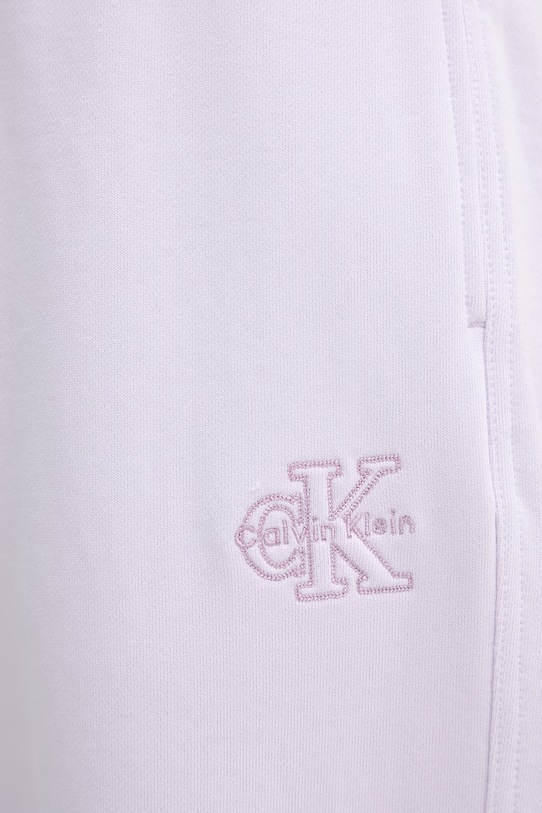 Calvin Klein Jeans spodnie dresowe damskie bawełniane fioletowy LV047F206G