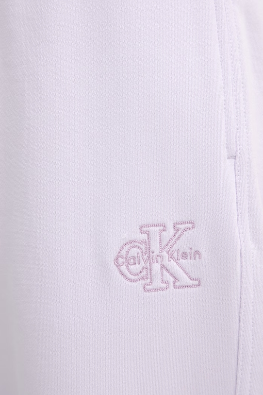 Calvin Klein Jeans spodnie dresowe damskie bawełniane fioletowy LV047F206G