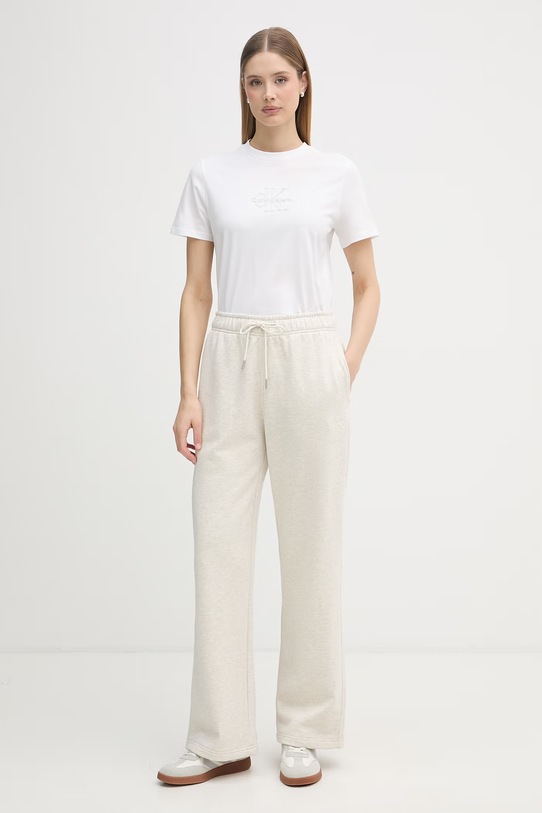 Calvin Klein Jeans spodnie dresowe damskie bawełniane LV047F206G szary SS26