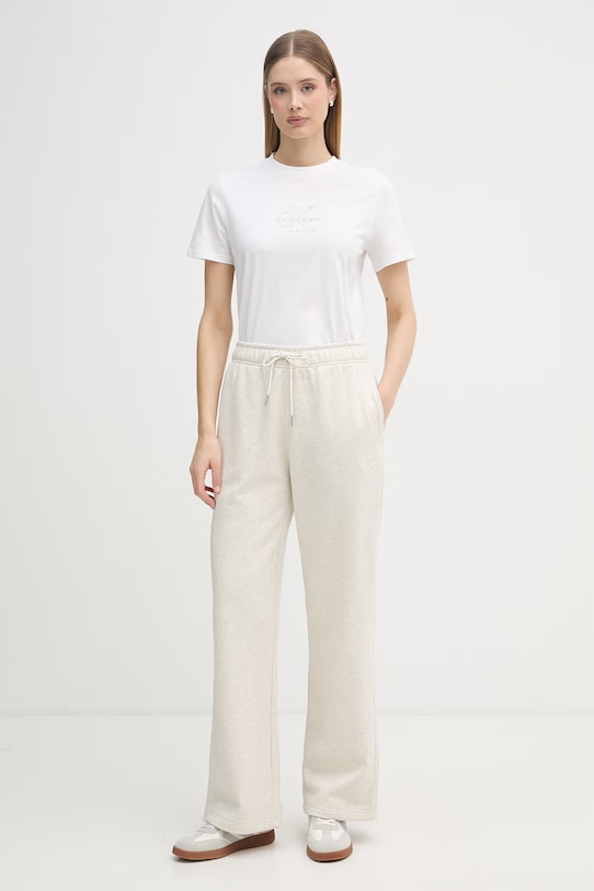 Calvin Klein Jeans spodnie dresowe damskie bawełniane LV047F206G szary SS26