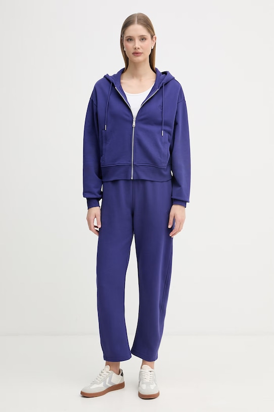 Calvin Klein Jeans spodnie dresowe damskie bawełniane LV047F210G fioletowy SS26