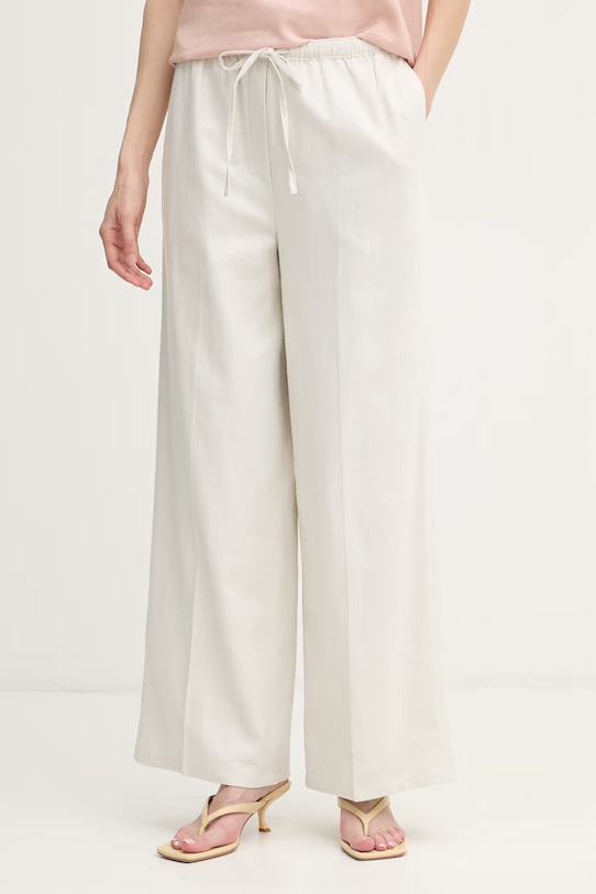 Calvin Klein Jeans панталон дамски с лен бежов LV047F631G