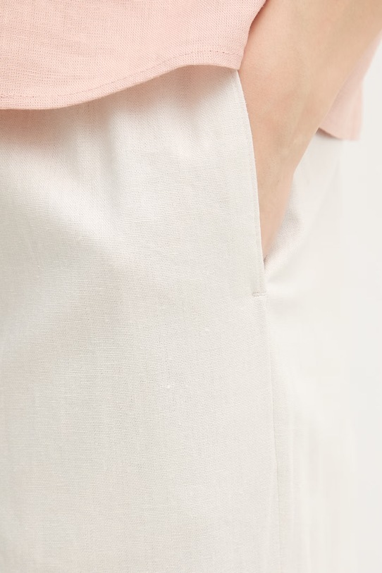 Calvin Klein Jeans панталон дамски с лен бежов LV047F631G