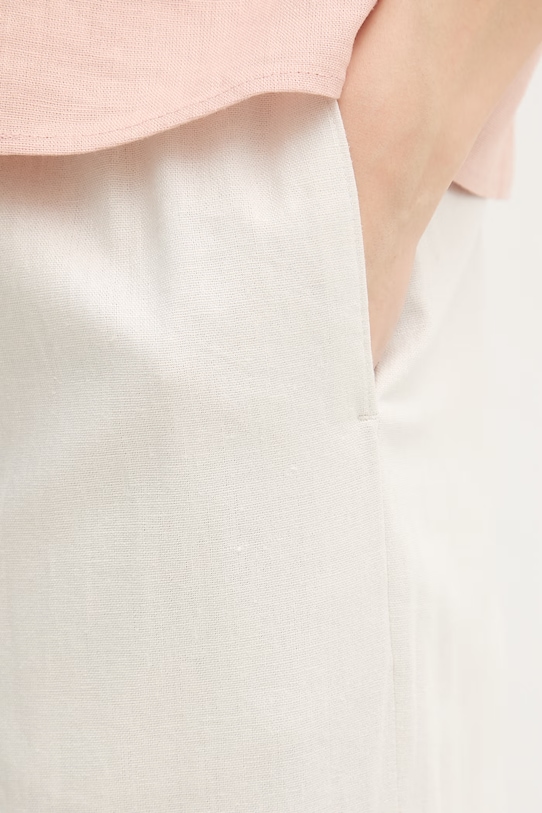 Calvin Klein Jeans панталон дамски с лен бежов LV047F631G