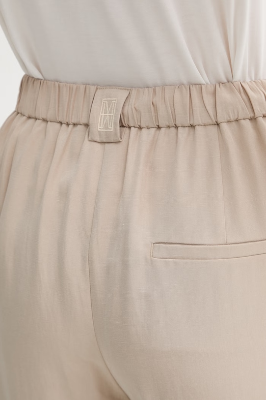 Marc O'Polo spodnie z domieszką lnu beżowy 5000013087