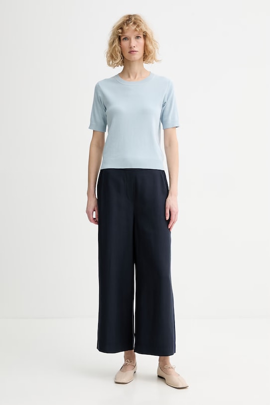 Marc O'Polo spodnie z domieszką lnu 5000013088 granatowy SS26