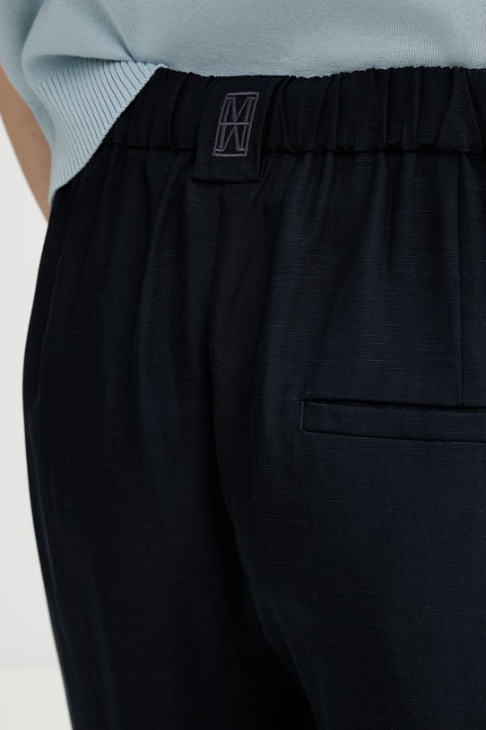 Marc O'Polo spodnie z domieszką lnu granatowy 5000013088