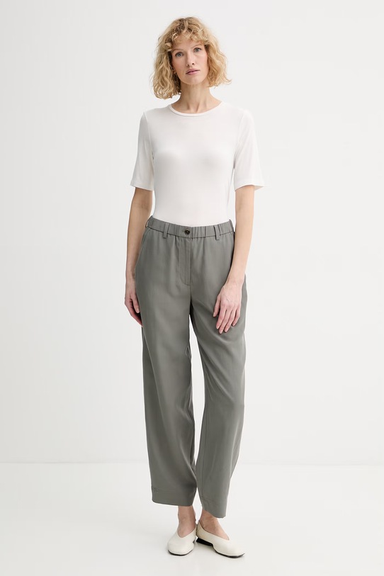 Marc O'Polo spodnie z domieszką lnu 5000013124 szary SS26
