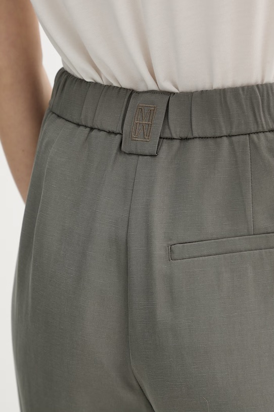 Marc O'Polo spodnie z domieszką lnu szary 5000013124