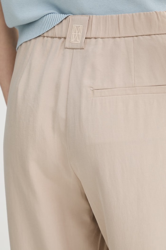 Marc O'Polo spodnie z domieszką lnu beżowy 5000013125