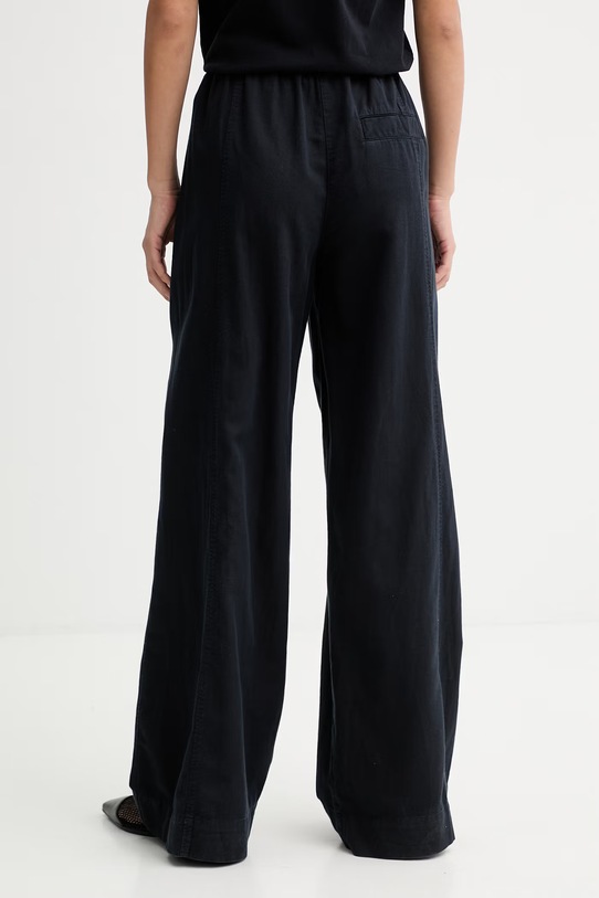 Odzież Marc O'Polo spodnie wide leg damskie z dodatkiem lnu 5000013133 granatowy