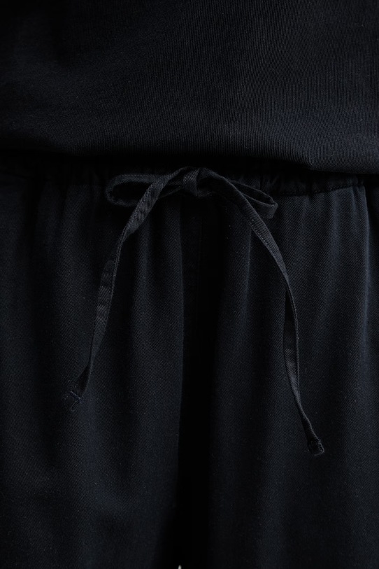 Marc O'Polo spodnie wide leg damskie z dodatkiem lnu granatowy 5000013133