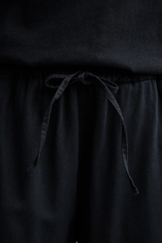 Marc O'Polo spodnie wide leg damskie z dodatkiem lnu granatowy 5000013133