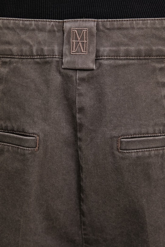 Marc O'Polo spodnie wide leg damskie bawełniane z elastanem brązowy 5000013197