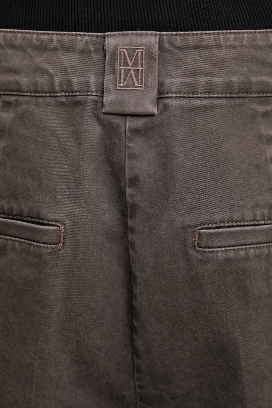 Marc O'Polo spodnie wide leg damskie bawełniane z elastanem brązowy 5000013197