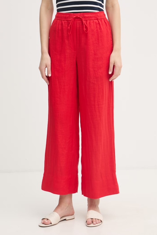 Tommy Hilfiger Παντελόνι Γυναικείο Λινό κόκκινο WW0WW48970