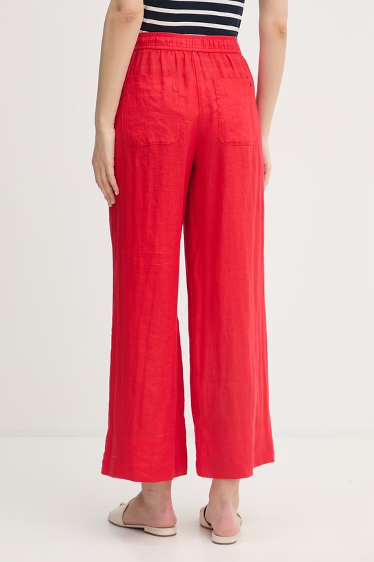 Ρούχα Tommy Hilfiger Παντελόνι Γυναικείο Λινό WW0WW48970 κόκκινο