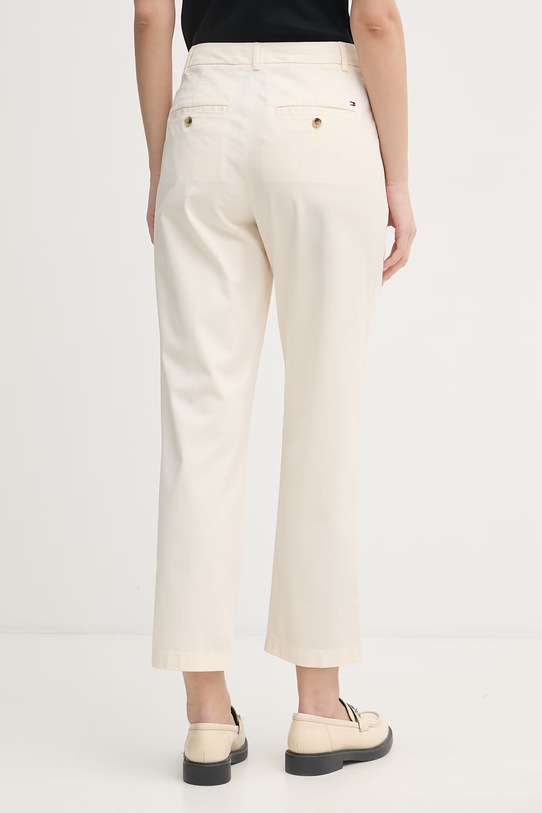 Oblečenie Tommy Hilfiger Nohavice dámske s bavlnou WW0WW49647 béžová