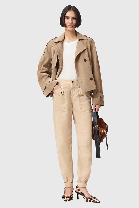 Одежда Штаны с добавлением льна AllSaints VAL W032TE бежевый